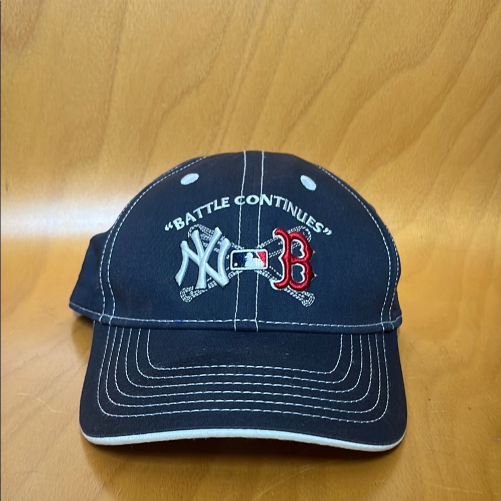 Navy Blue Baseball Cap withEmbroidered Logos of Boston Sox & New York Yankees